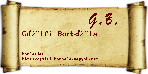 Gálfi Borbála névjegykártya